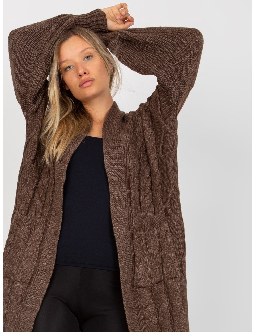 Maxi kardigan z kieszeniami RUE PARIS