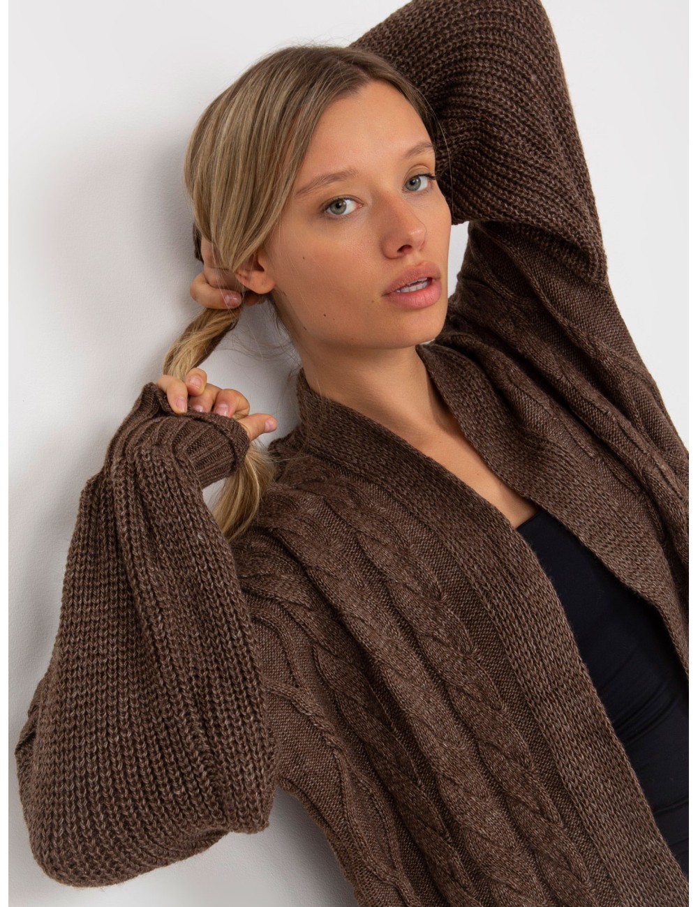 Maxi kardigan z kieszeniami RUE PARIS