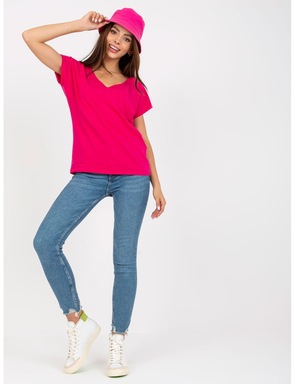 Damski t-shirt basic z bawełny