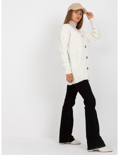 Sweter rozpinany z warkoczami RUE PARIS