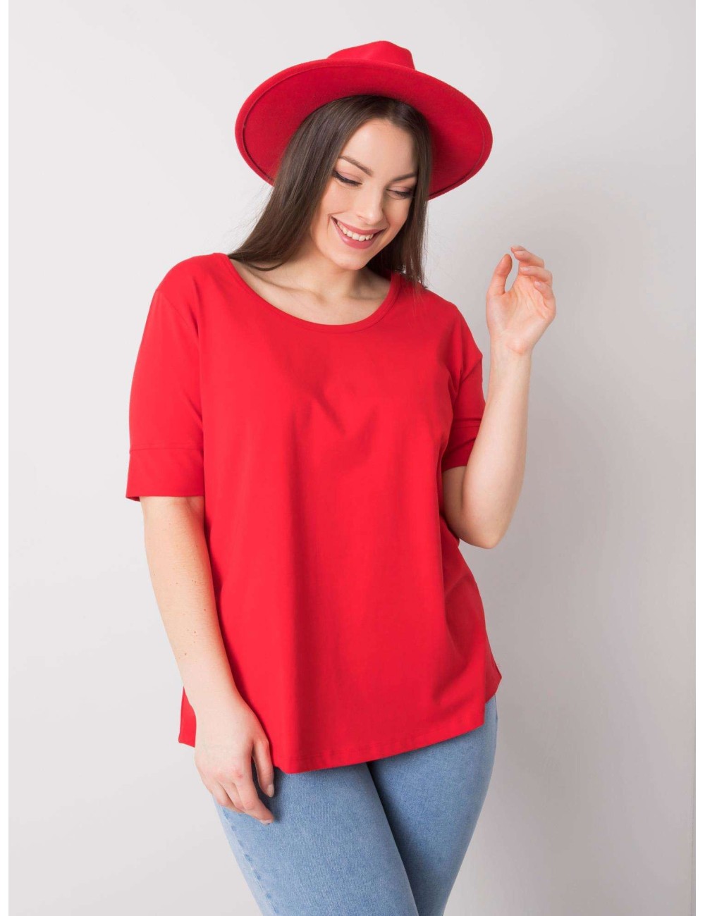 Bawełniany t-shirt damski plus size