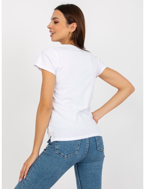 Gładki t-shirt basic z bawełny