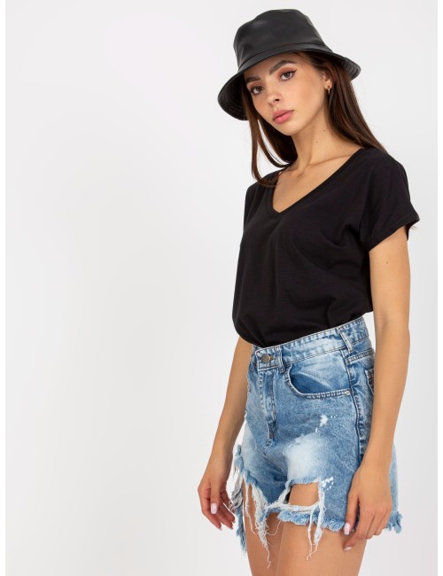 Gładki t-shirt basic z bawełny