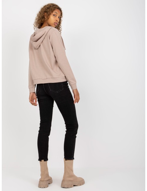 Beżowa rozpinana bluza basic z bawełny