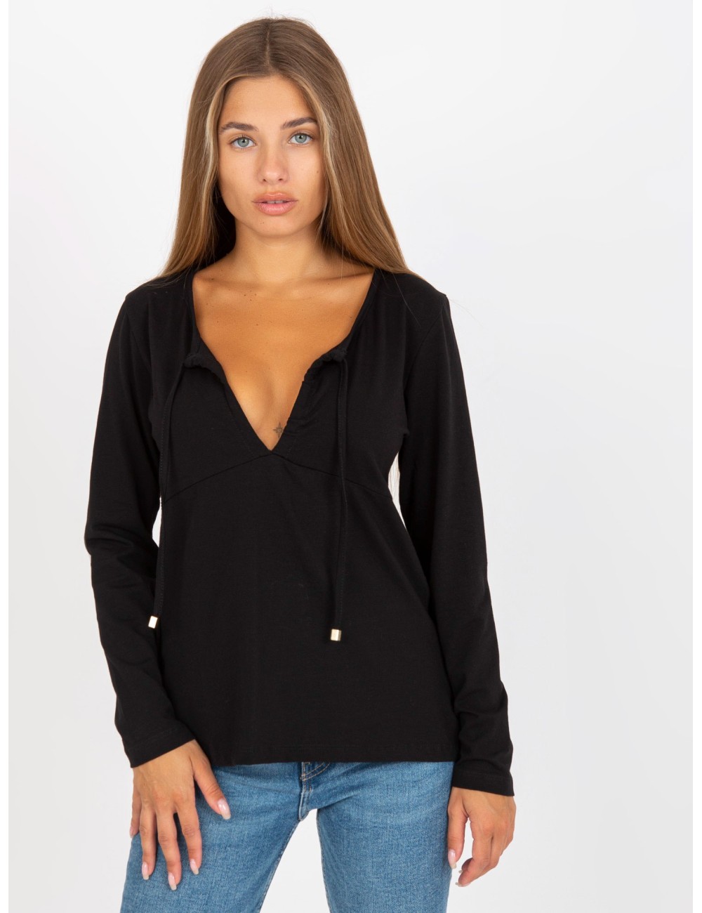 Bluzka basic z długim rękawem RUE PARIS