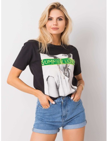T-shirt z bawełny z aplikacjami