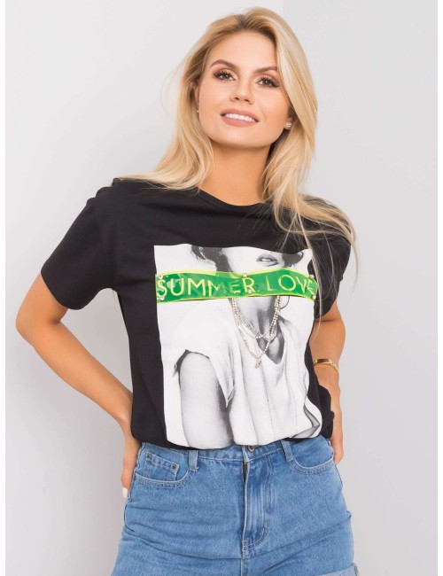 T-shirt z bawełny z aplikacjami