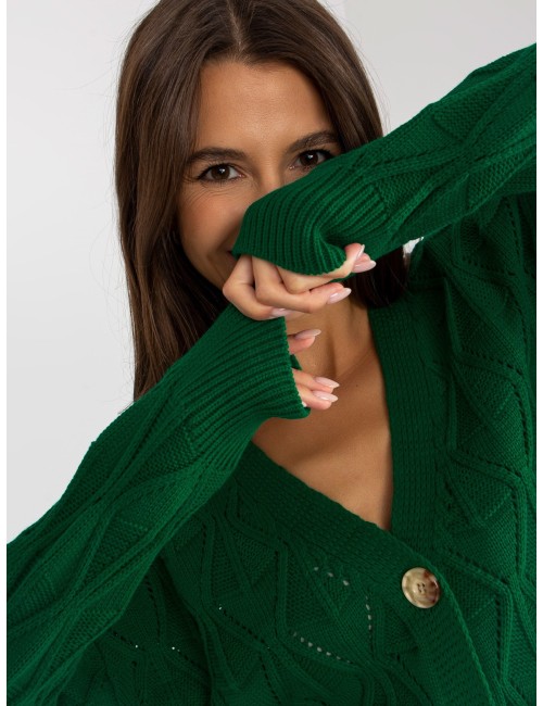 Sweter rozpinany w ażurowy wzór RUE PARIS