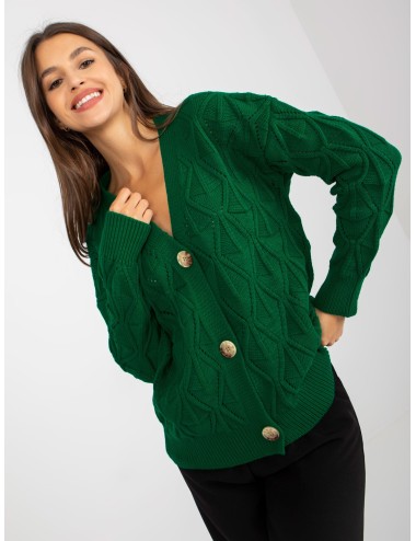 Sweter rozpinany w ażurowy wzór RUE PARIS
