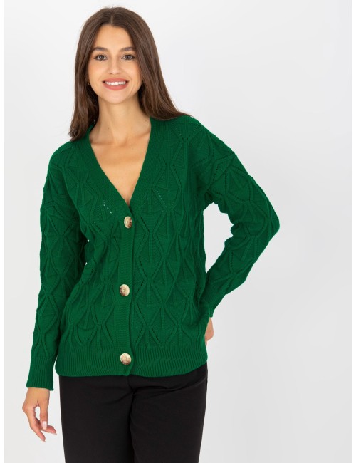 Sweter rozpinany w ażurowy wzór RUE PARIS