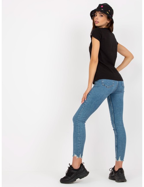 Gładki t-shirt basic z bawełny