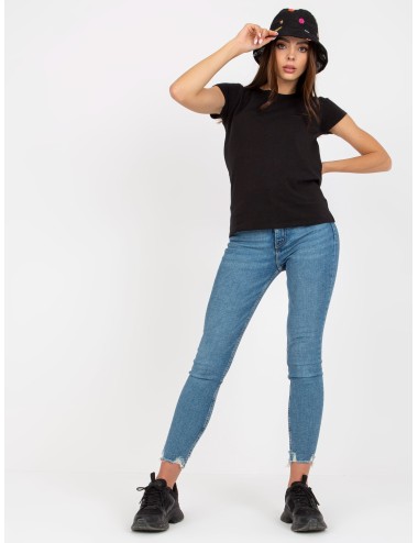 Gładki t-shirt basic z bawełny