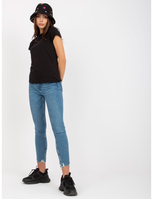 Gładki t-shirt basic z bawełny
