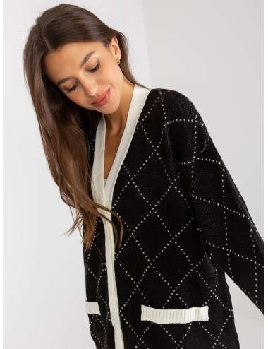Sweter rozpinany ze wzorem RUE PARIS