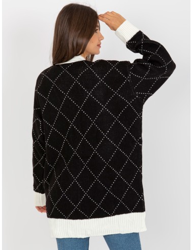 Sweter rozpinany ze wzorem RUE PARIS