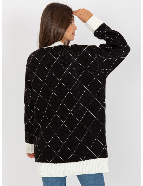 Sweter rozpinany ze wzorem RUE PARIS