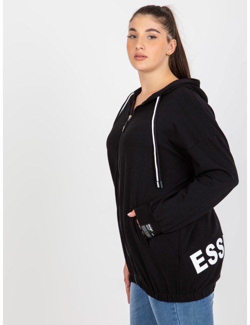 Brudnoróżowa rozpinana bluza plus size z nadrukiem z tyłu