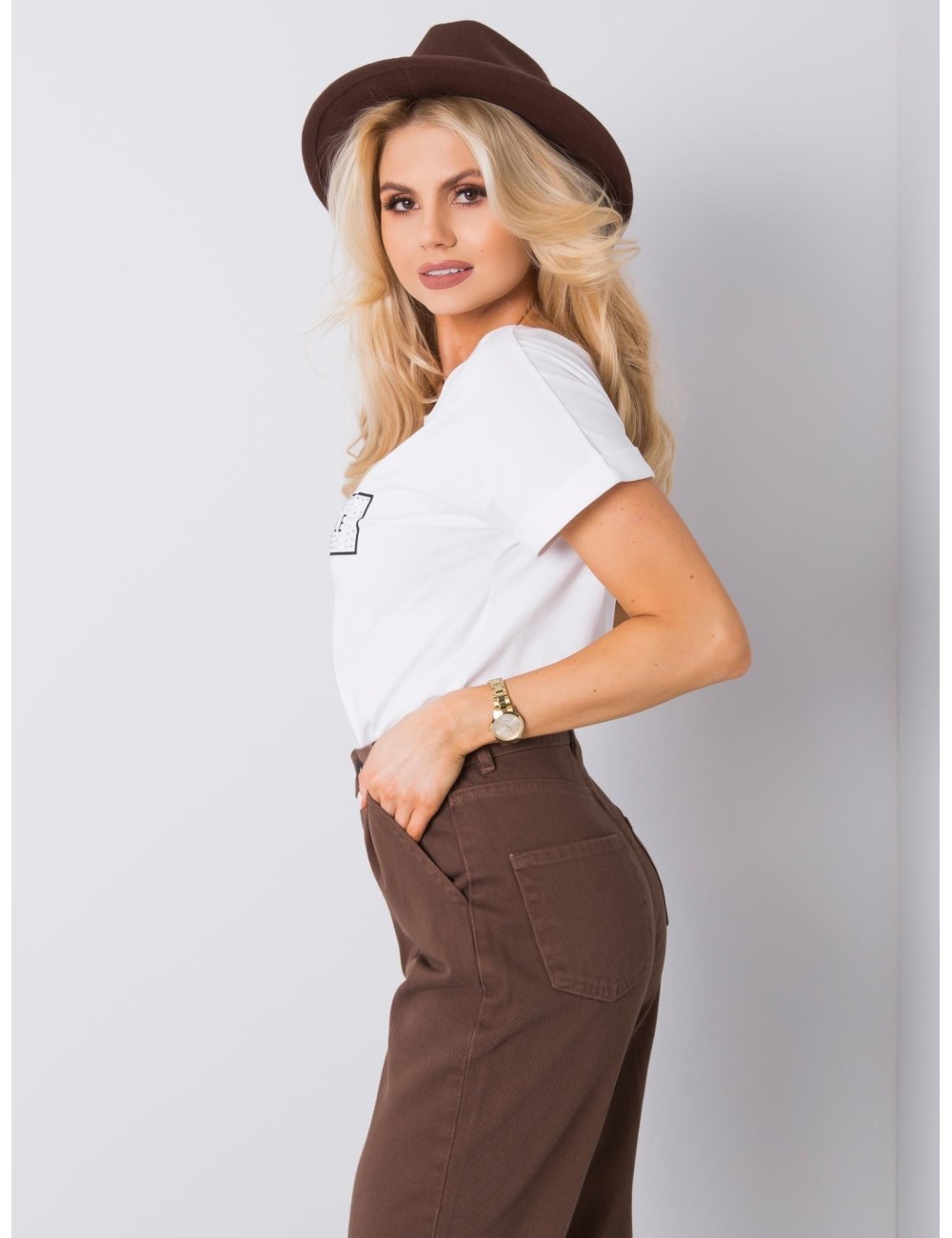 RUE PARIS Biały t-shirt bawełniany z napisem