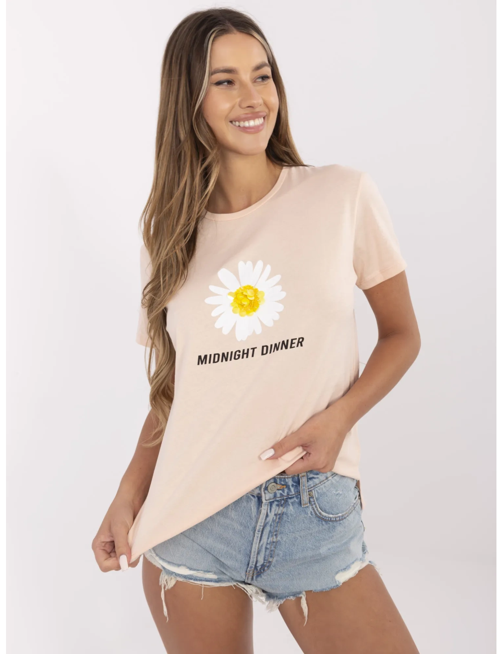 T-shirt damski z bawełny