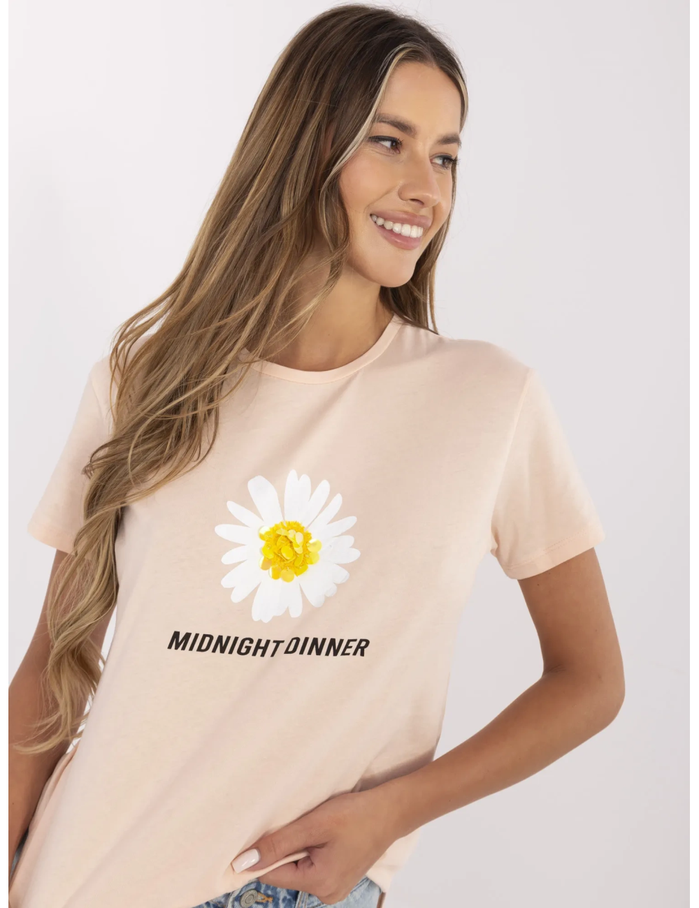 T-shirt damski z bawełny