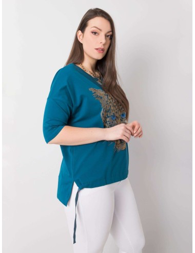 Damska bluzka plus size z aplikacją