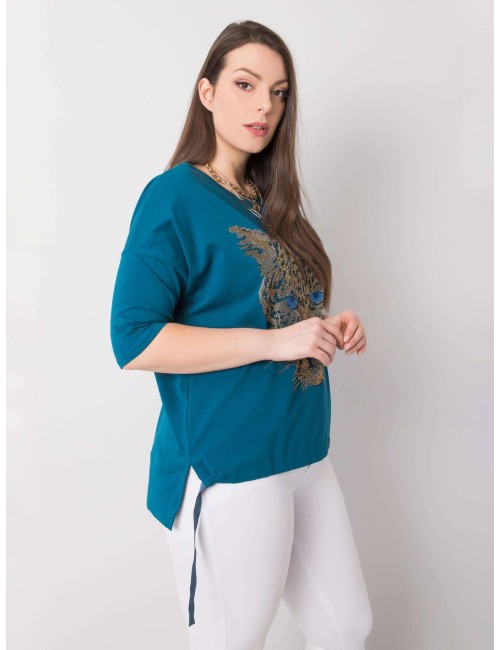Damska bluzka plus size z aplikacją