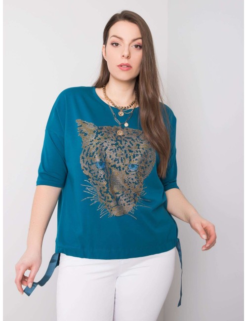 Damska bluzka plus size z aplikacją