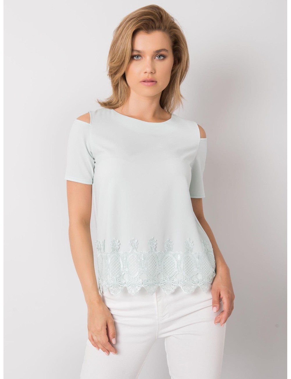Miętowa bluzka elegancka