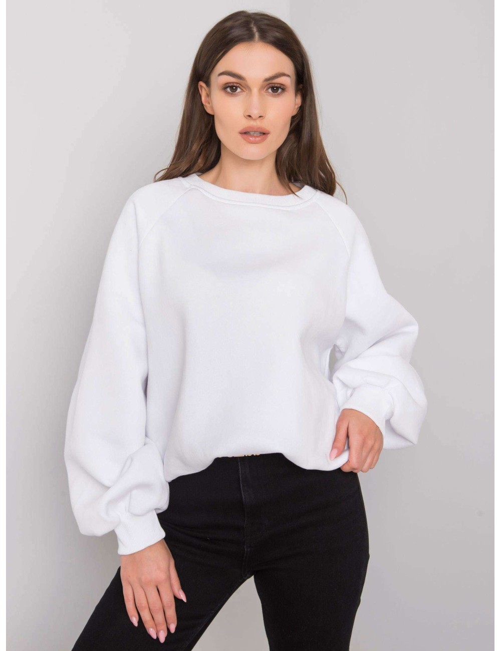 RUE PARIS Jasnoróżowa gładka bluza