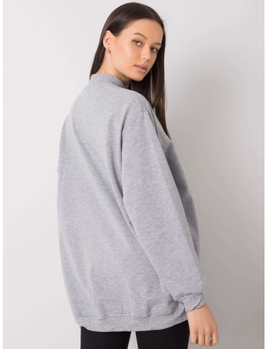 RUE PARIS Szara bawełniana bluza damska