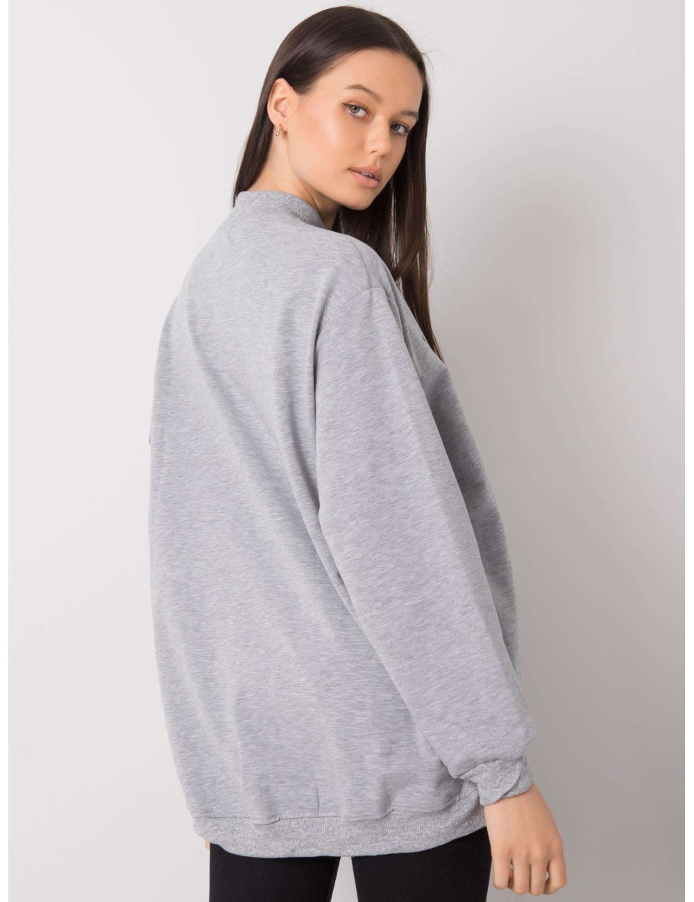 RUE PARIS Szara bawełniana bluza damska