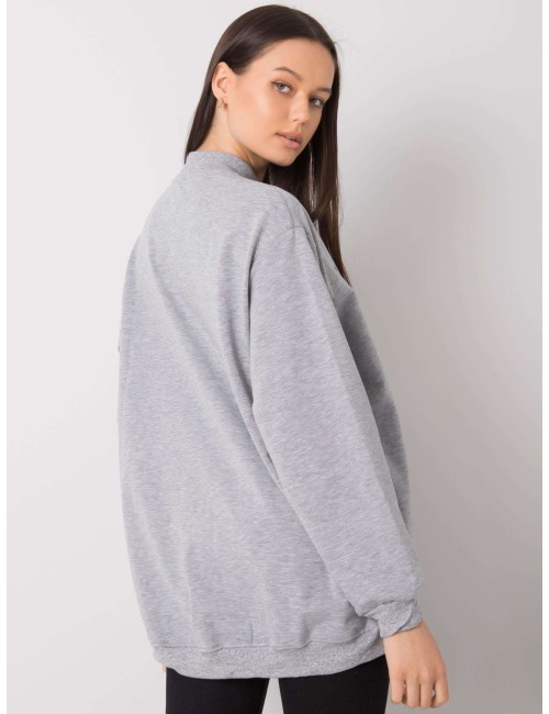 RUE PARIS Szara bawełniana bluza damska