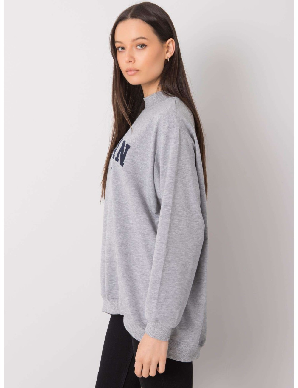 RUE PARIS Szara bawełniana bluza damska