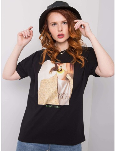 T-shirt damski z nadrukiem i aplikacją