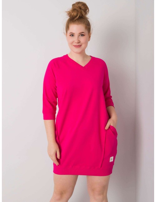 Mini sukienka plus size z rękawem 3/4