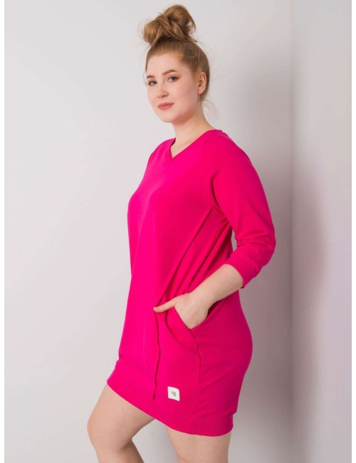Mini sukienka plus size z rękawem 3/4