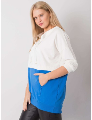Ecru-fuksjowa tunika damska plus size