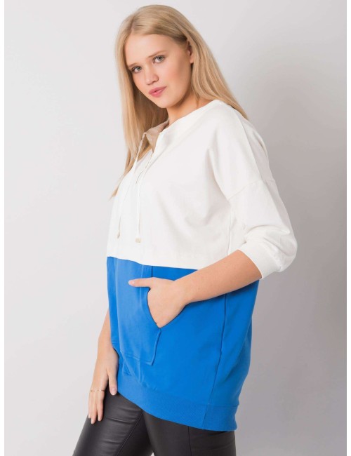 Ecru-fuksjowa tunika damska plus size