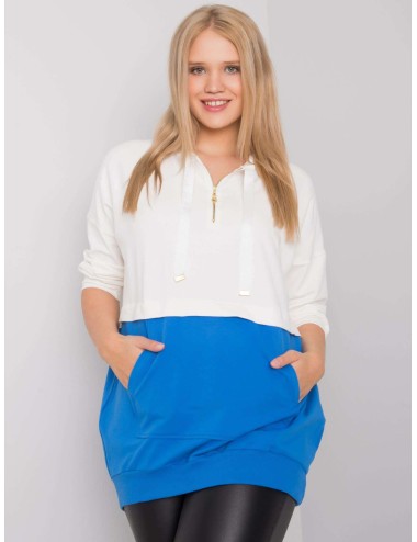 Ecru-fuksjowa tunika damska plus size