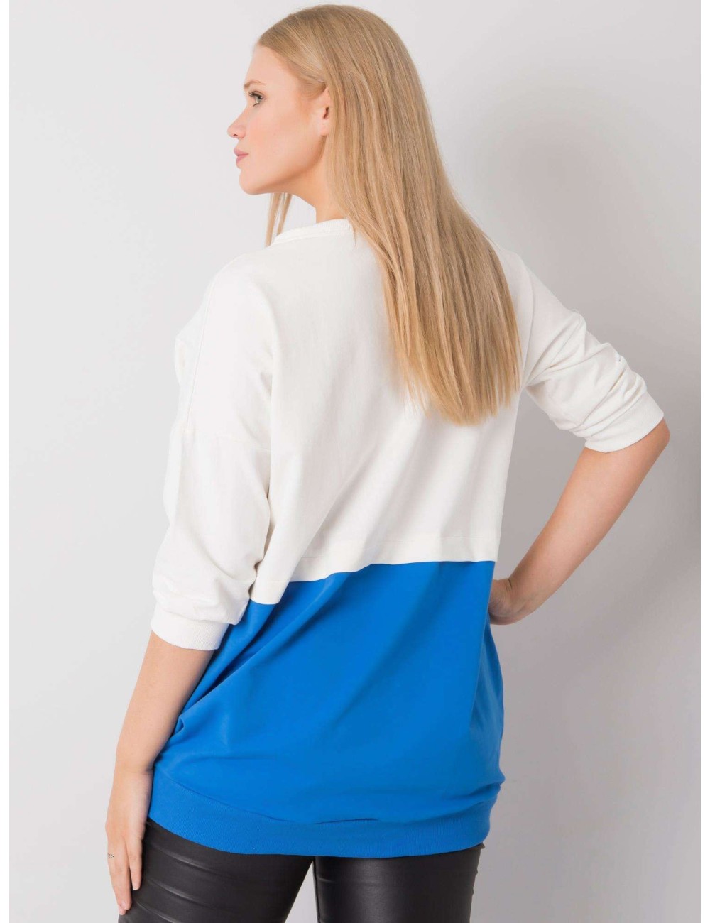 Ecru-fuksjowa tunika damska plus size