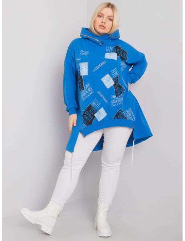 Bluza plus size z nadrukiem i aplikacją