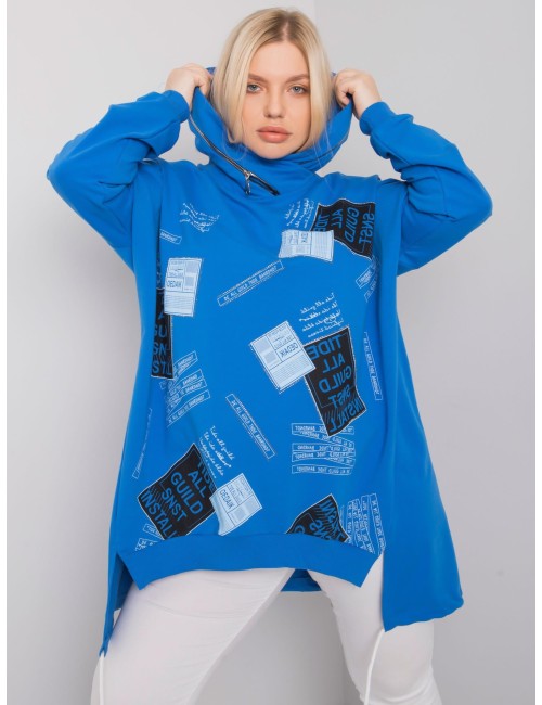 Bluza plus size z nadrukiem i aplikacją