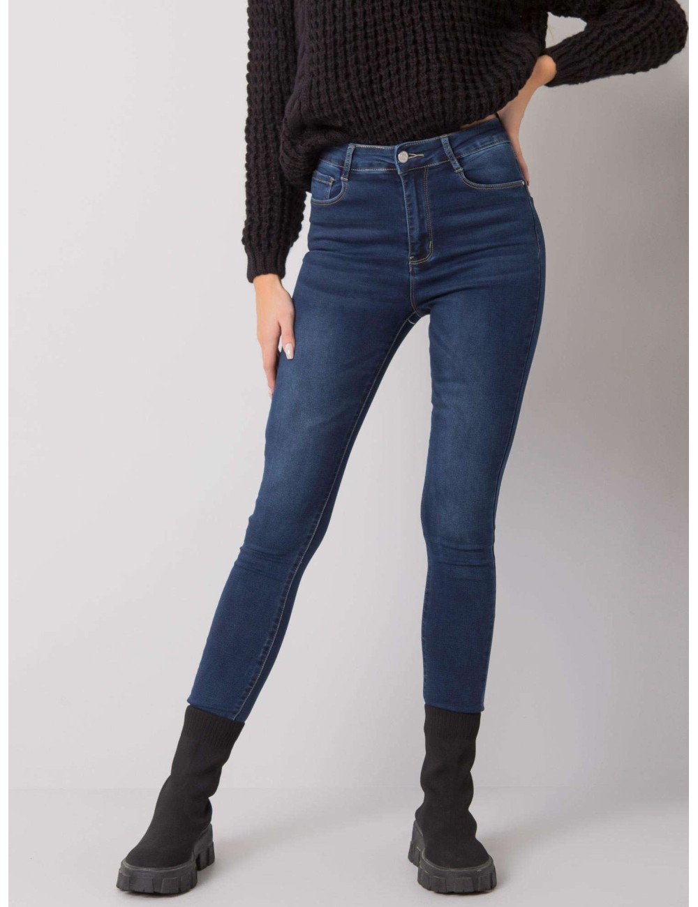 Jeansowe rurki high waist