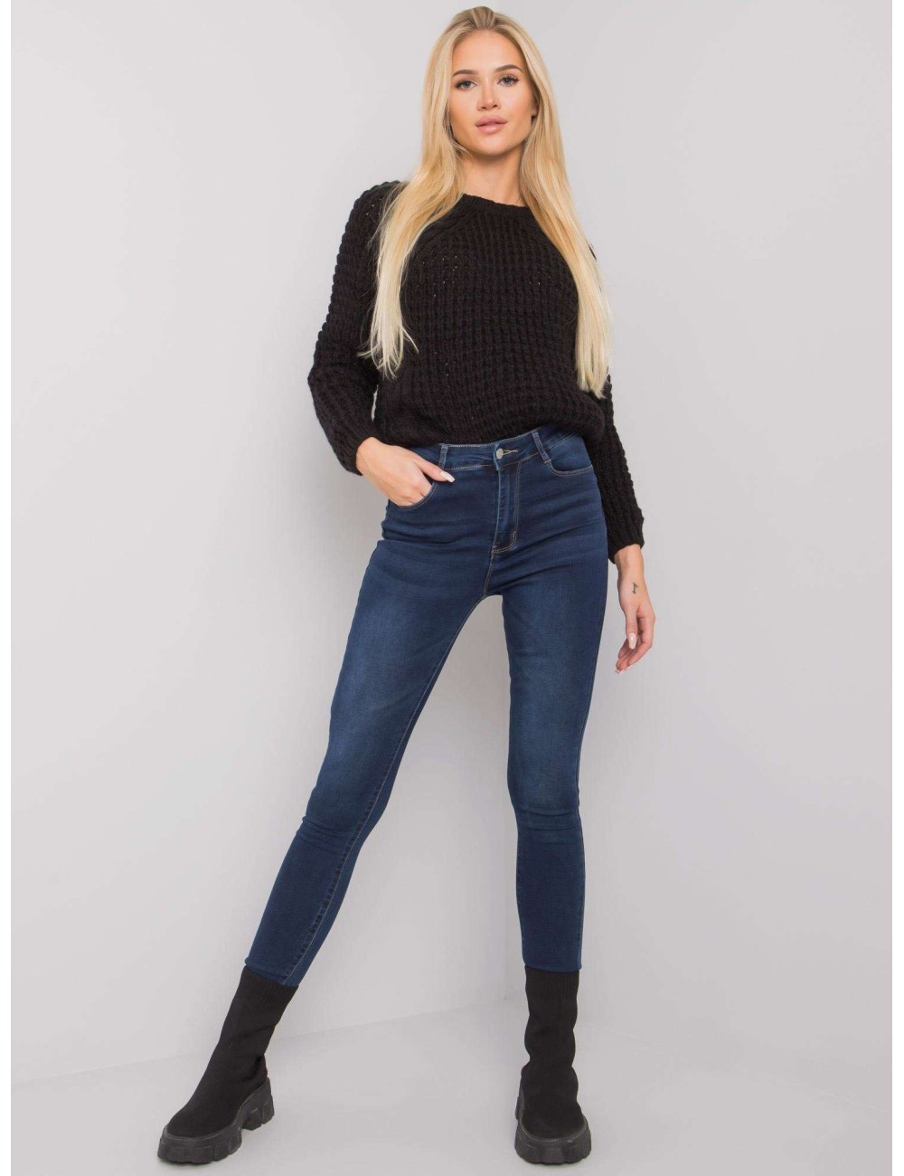 Jeansowe rurki high waist