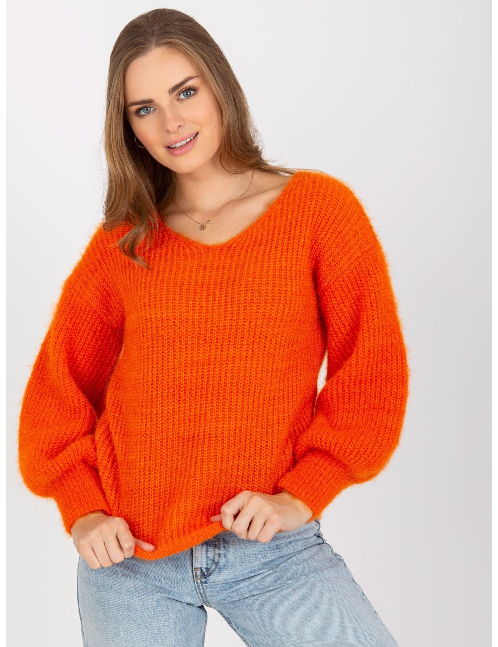 Fluffy sweter klasyczny z wełną OCH BELLA