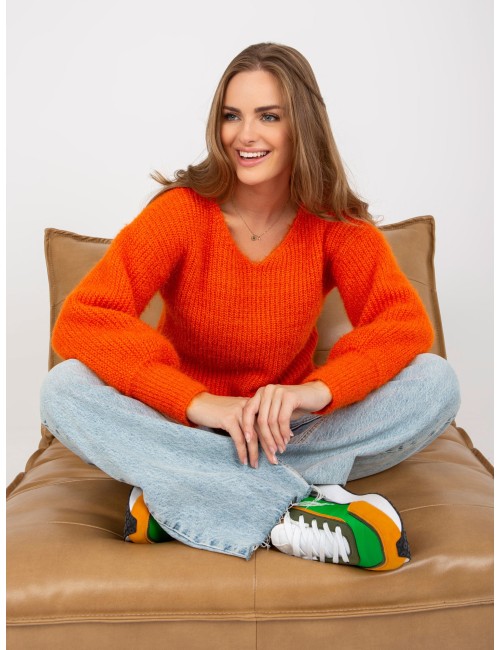 Fluffy sweter klasyczny z wełną OCH BELLA