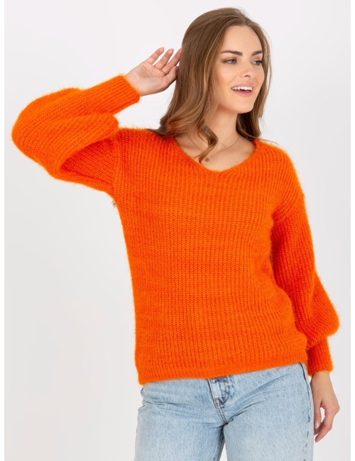 Fluffy sweter klasyczny z wełną OCH BELLA