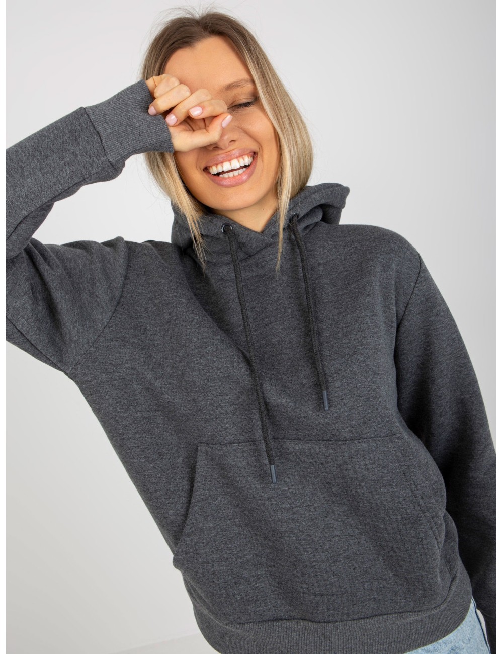 Dresowa bluza basic z kapturem RUE PARIS