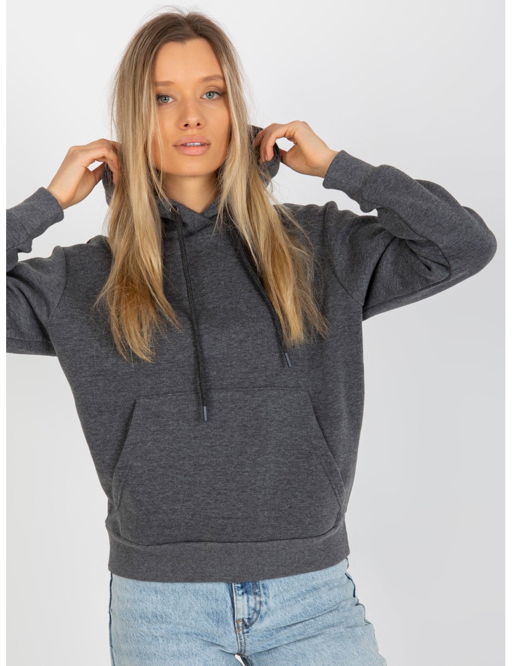 Dresowa bluza basic z kapturem RUE PARIS