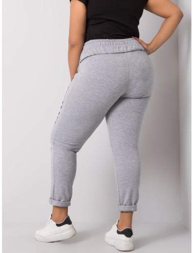 Melanżowe spodnie dresowe plus size z bawełny